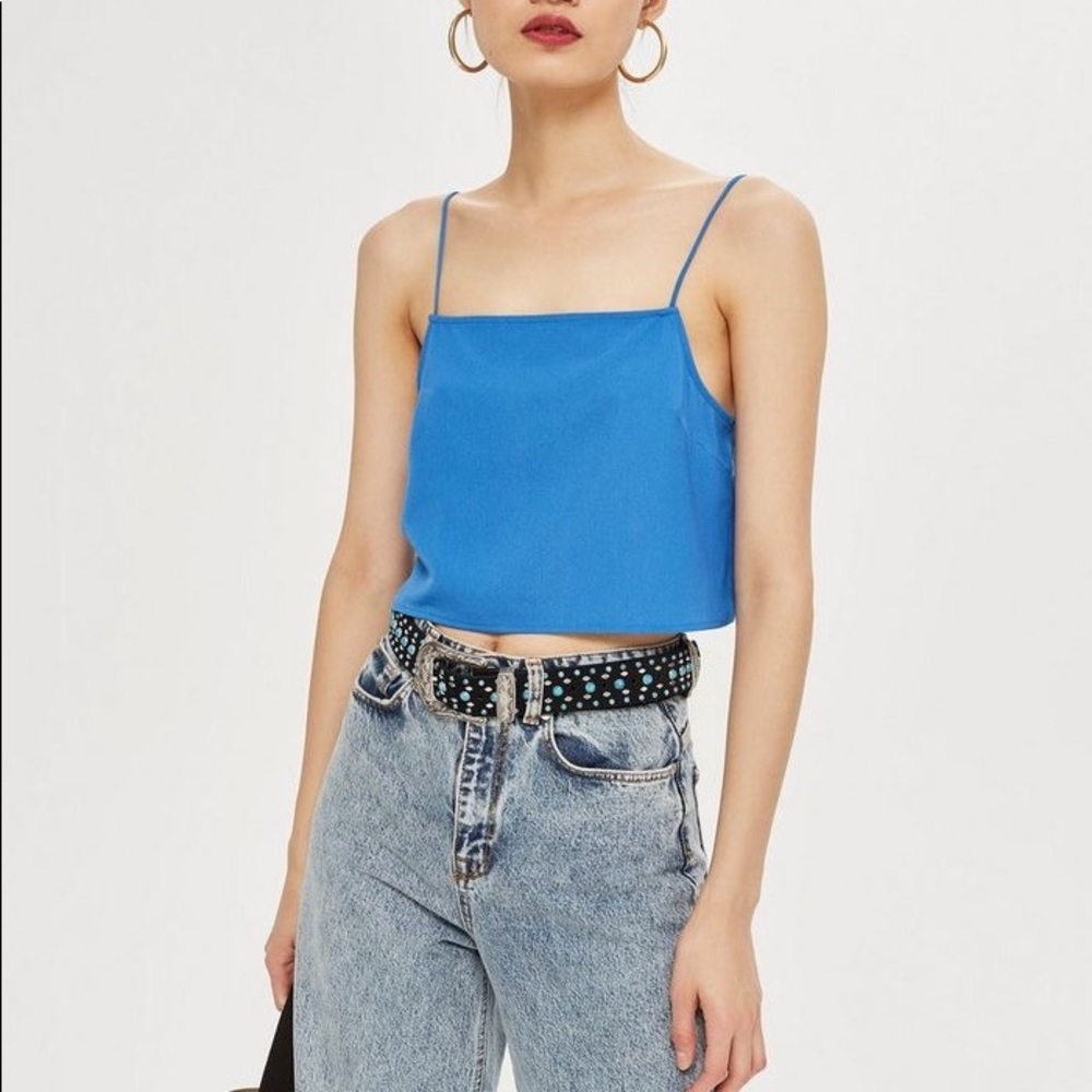 Topshop square neck royal blue cami